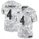 Men's Baltimore Ravens #4 Zay Flowers 2024 F.U.S.E. Arctic Camo Salute to Service Limited Jersey