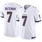 Men's Baltimore Ravens #7 Rashod Bateman White 2023 F.U.S.E. Vapor Limited Football Jersey