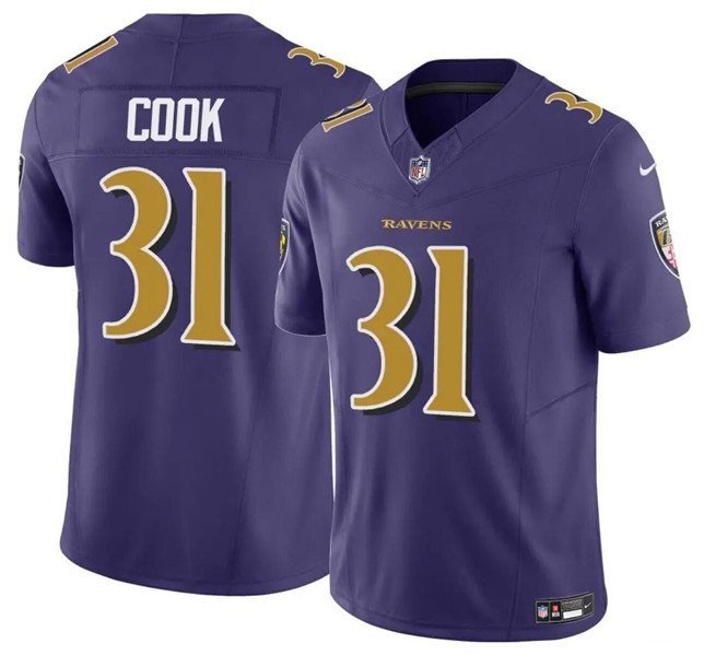 Men's Baltimore Ravens Dalvin Cook Purple 2024 F.U.S.E. Color Rush Vapor Football Jersey