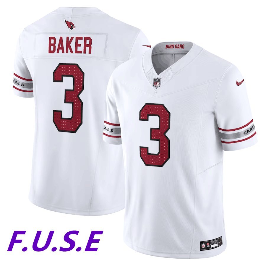 Men's Cardinals Budda Baker White 2023 F.U.S.E. Vapor Throwback Stitched Jersey