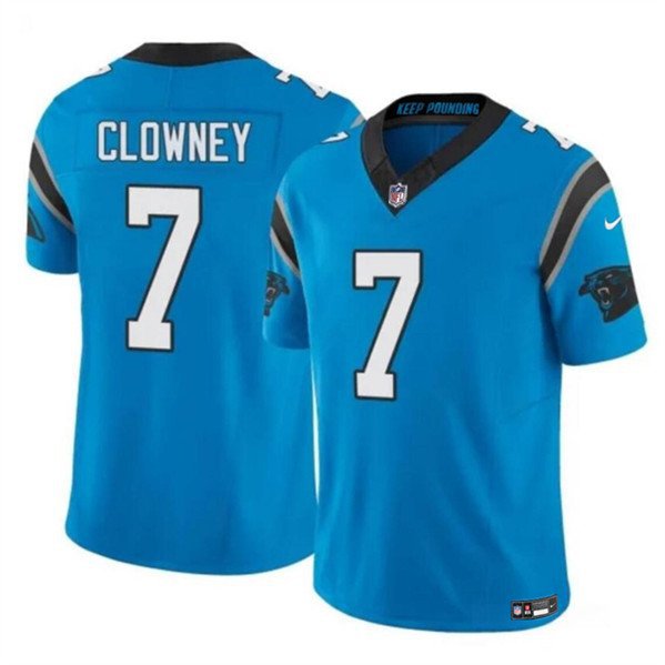 Men's Carolina Panthers Jadeveon Clowney Blue 2024 F.U.S.E. Vapor Football Jersey