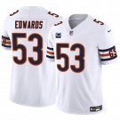 Men's Chicago Bears T.J. Edwards White 2024 F.U.S.E. With 1-star C Patch Vapor Jersey