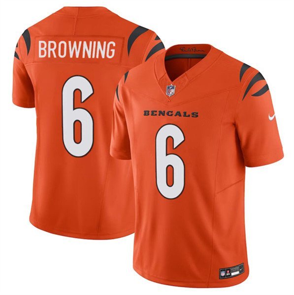 Men's Cincinnati Bengals Jake Browning Orange 2023 F.U.S.E. Vapor Untouchable Limited Jersey