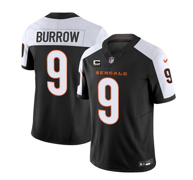 Men's Cincinnati Bengals Joe Burrow 2023 F.U.S.E. Black With 4-Star C Patch Football Jersey