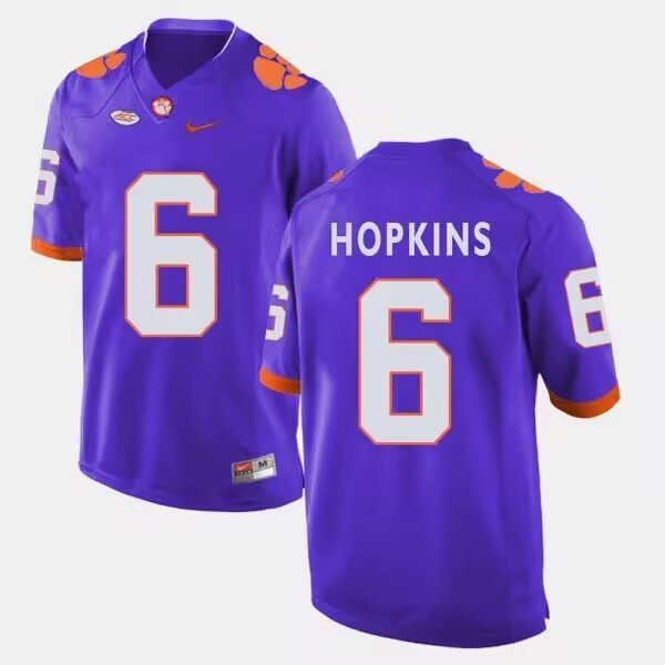 Men's Clemson Tigers DeAndre Hopkins Purple Stitched Football Jersey