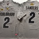 Men's Colorado Buffaloes #2 Shadeur Sanders Gray With Big 12 XII Patch F.U.S.E. Stitched Jersey