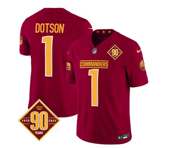 Men's Commanders Jahan Dotson Burgundy 2023 F.U.S.E. 90th Anniversary Vapor Jersey