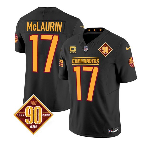 Men's Commanders Terry McLaurin Black 2023 F.U.S.E. 90th Anniversary Vapor Jersey