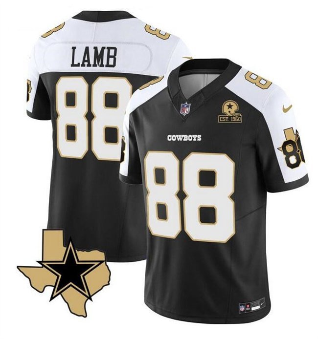 Men's Dallas Cowboys CeeDee Lamb 2023 F.U.S.E. Black With 1960 Patch Football Jersey