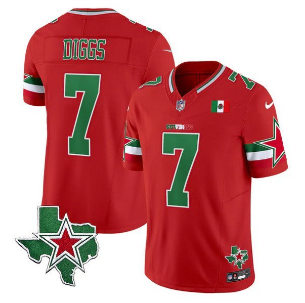 Men's Dallas Cowboys Trevon Diggs Red 2024 F.U.S.E. Mexico Vapor Untouchable Limited Jersey