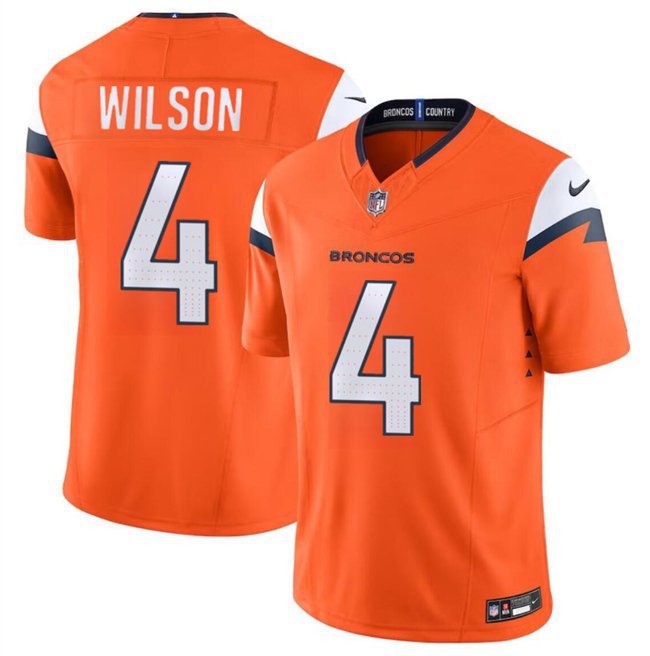 Men's Denver Broncos Zach Wilson Orange 2024 F.U.S.E. Vapor Limited Jersey