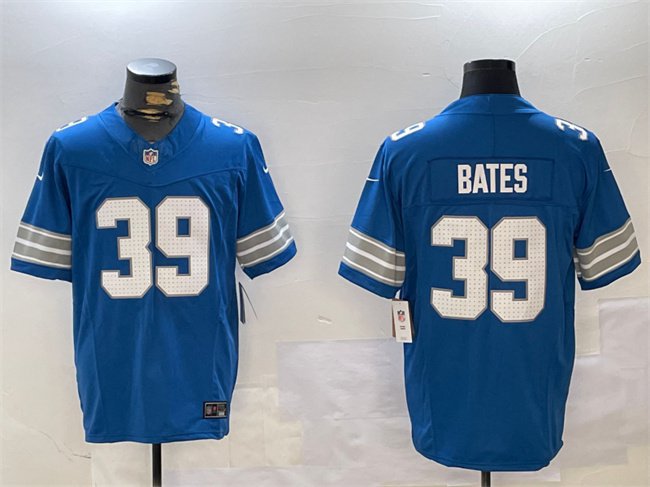 Men's Detroit Lions #39 Jake Bates Blue 2024 F.U.S.E. Vapor Limited Football Stitched Jersey