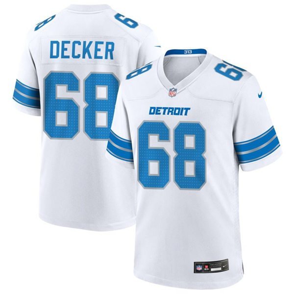 Mens Detroit Lions Taylor Decker 2024 White Vapor F.U.S.E. Limited Jersey