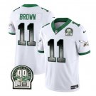 Men's Eagles A.J. Brown White 2023 F.U.S.E. Throwback Football Jersey
