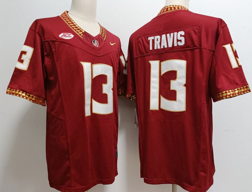 Men's Florida State Seminoles Jordan Travis Red College Football F.U.S.E. Jersey