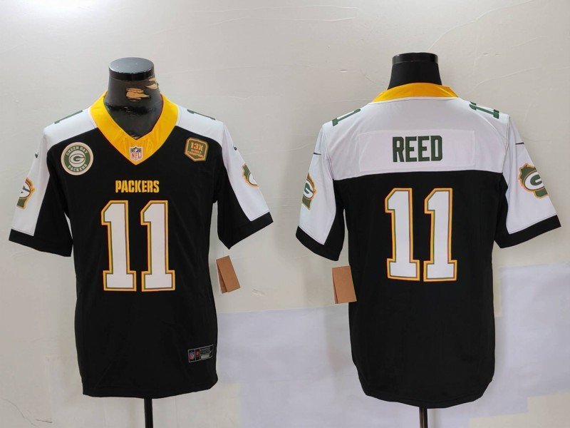 Men's Green Bay Packers Jayden Reed Black White 2024 F.U.S.E. Home Jersey