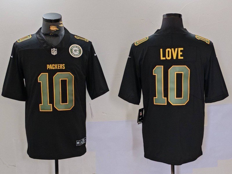 Men's Green Bay Packers Jordan Love Black Fashion Vapor Limited Jersey