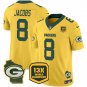 Men's Green Bay Packers Josh Jacobs Gold 2024 F.U.S.E. 13 Time World Champions Patch Jersey