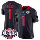 Men's Houston Texans #1 Stefon Diggs Navy 2nd Alternate F.U.S.E. 2024 AFC South Jersey