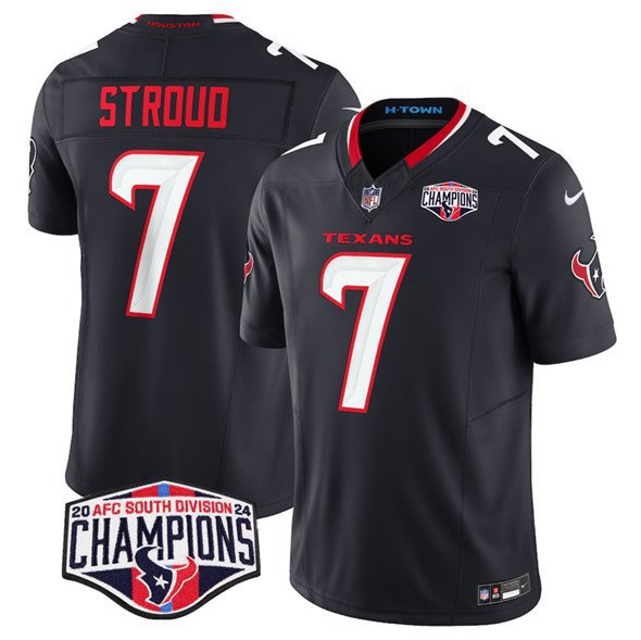 Men's Houston Texans #7 C.J. Stroud Navy F.U.S.E. 2024 AFC South Division Champions Vapor Jersey