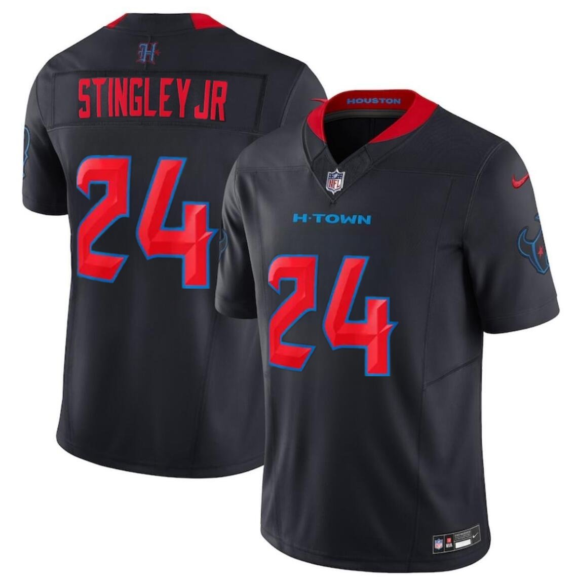 Men's Houston Texans Derek Stingley Jr. Nike 2nd 2024 Navy F.U.S.E. Limited Jersey