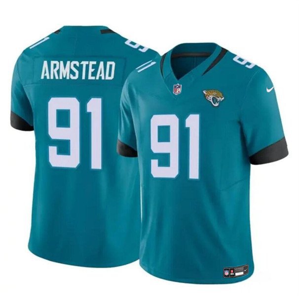 Men's Jacksonville Jaguars Arik Armstead Teal 2024 F.U.S.E Vapor Football Jersey