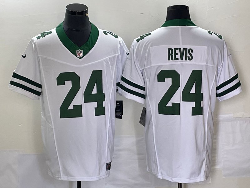 Men's Jets Darrelle Revis White 2023 F.U.S.E. Vapor Throwback Stitched Game Jersey