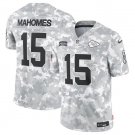 Men's Kansas City Chiefs #15 Patrick Mahomes Arctic Camo 2024 F.U.S.E. Salute to Service Jersey