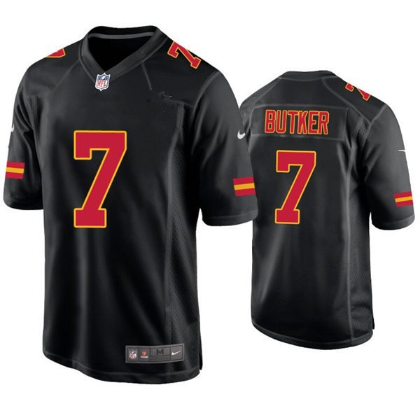 Men's Kansas City Chiefs Harrison Butker Black Game Fashion Jersey