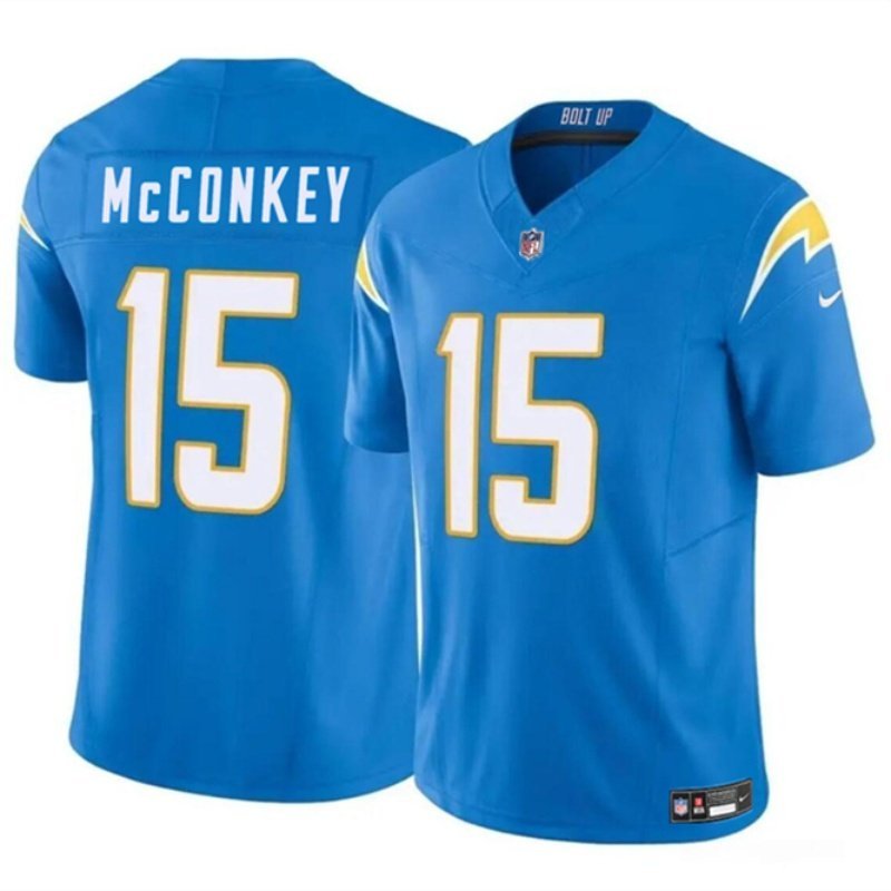 Men's Los Angeles Chargers Ladd McConkey Light Blue 2024 F.U.S.E. Vapor Limited Football Jersey