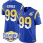 Men's Los Angeles Rams #99 Aaron Donald Blue 2024 NFC West Champions With 4-Star C Jersey