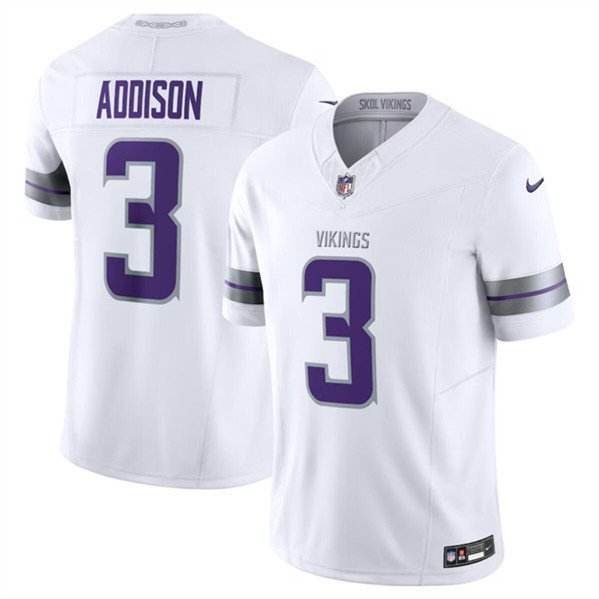 Men's Minnesota Vikings Jordan Addison White F.U.S.E. Winter Warrior Jersey