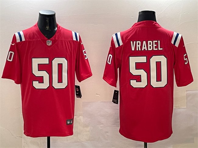 Men's New England Patriots #50 Mike Vrabel Red Vapor Limited Football Stitched Jersey