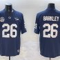 Men's Penn State Nittany Lions #26 Saquon Barkley Navy 2024 Fiesta Bowl Champions Patch Jersey