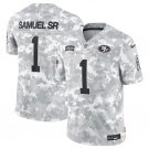 Men's San Francisco 49ers #1 Deebo Samuel SR Arctic Camo 2024 F.U.S.E. Salute to Service Jersey