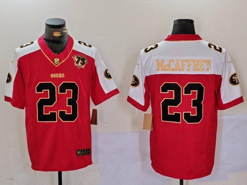 Men's San Francisco 49ers Christian McCaffrey Red F.U.S.E. Mexico With Gate Patch Jersey