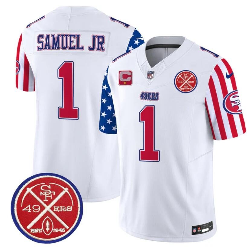 Men's San Francisco 49ers Deebo Samuel White 2024 F.U.S.E. American Vapor Limited Jersey