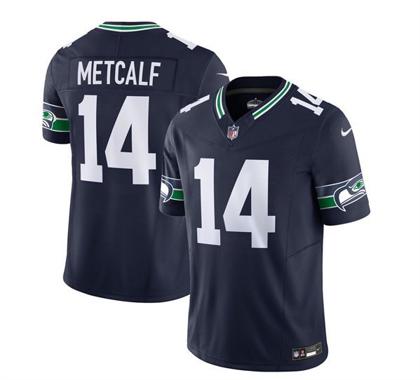 Men's Seahawks DK Metcalf 2023 F.U.S.E. Navy Football Jersey