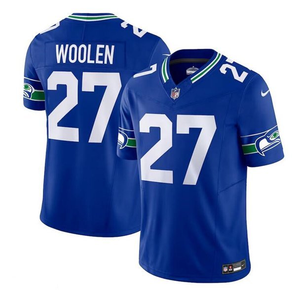 Men's Seahawks Steve Largent Royal-White Split F.U.S.E. Vapor Throwback Jersey