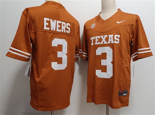 Men's Texas Longhorns Quinn Ewers Orange F.U.S.E. Stitched Jersey