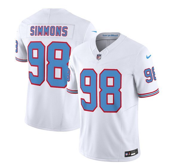 Men's Titans Jeffery Simmons 2023 FUSE White Football Jersey