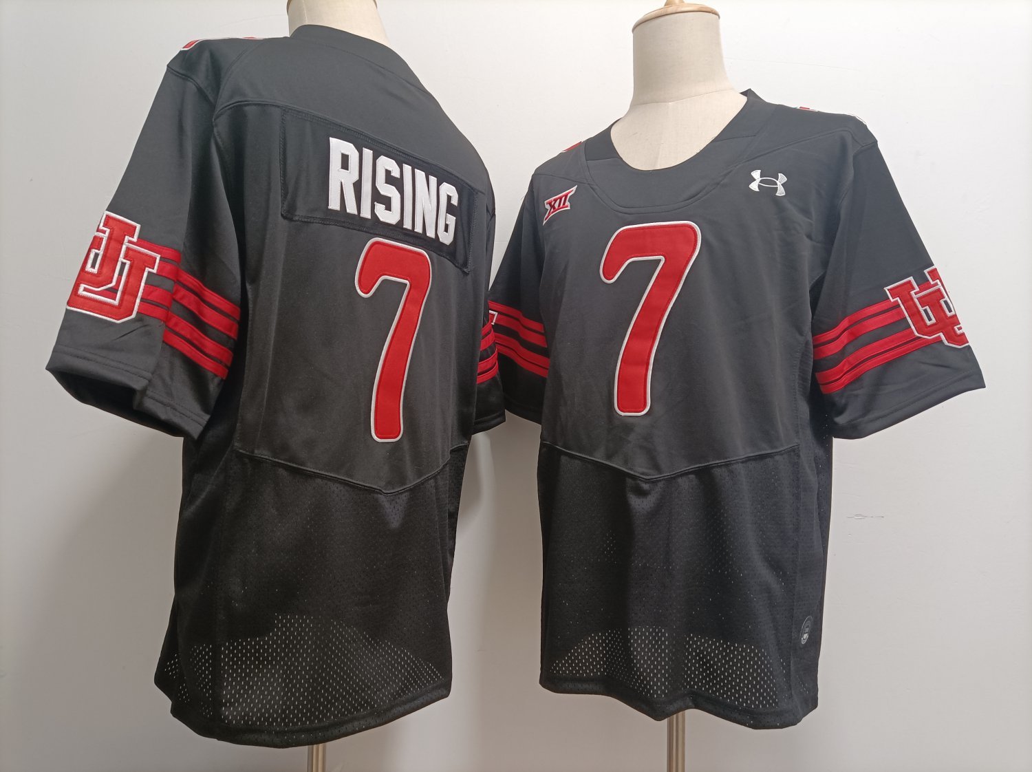 Mens Utah Utes #7 Cameron Rising Under Armour Black Football Game Jersey