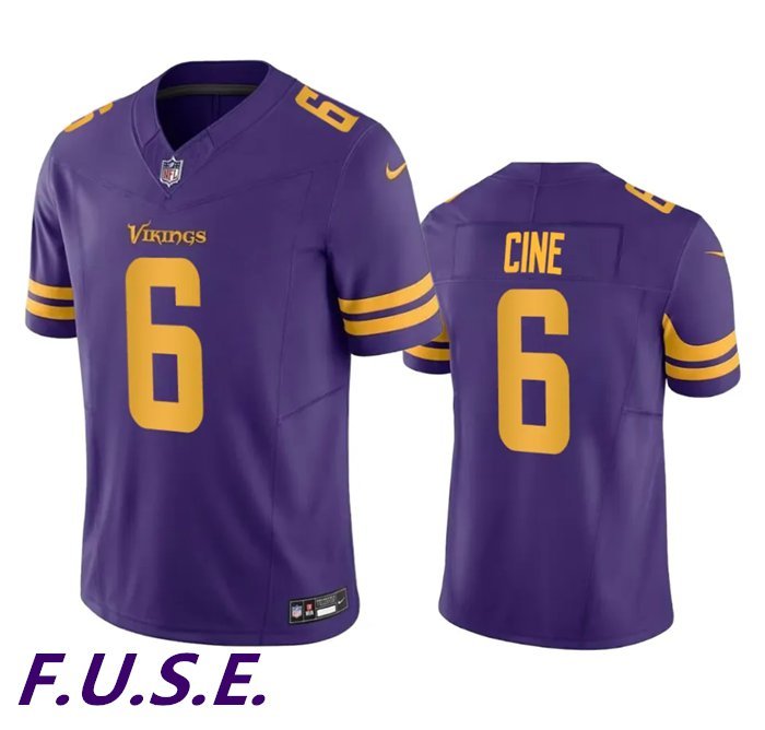 Men's Vikings Lewis Cine Purple 2023 F.U.S.E. Vapor Throwback Stitched Jersey