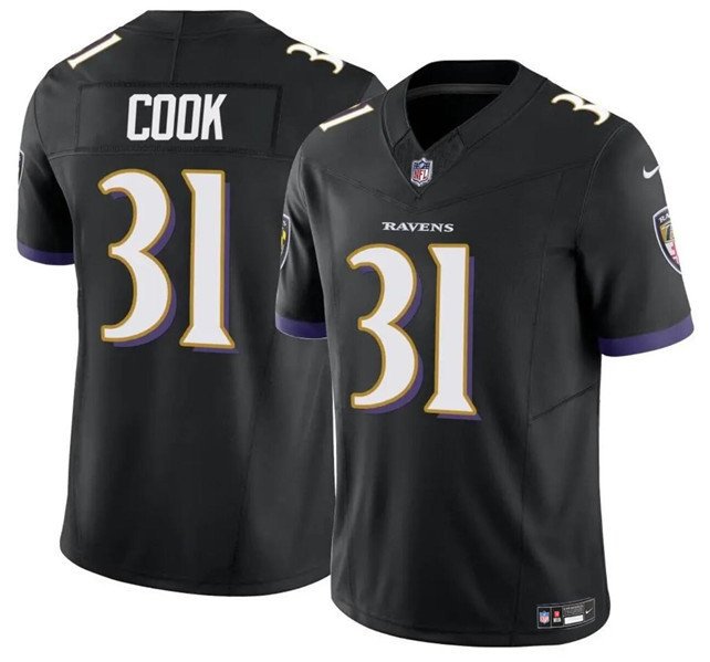 Men's Youth Baltimore Ravens Dalvin Cook Black 2024 F.U.S.E. Vapor Limited Jersey