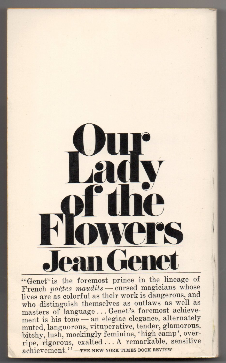 Our Lady of The Flowers by Jean Jean Paul Sartre 1970 Bantam PB Criminality Sexual Inversion