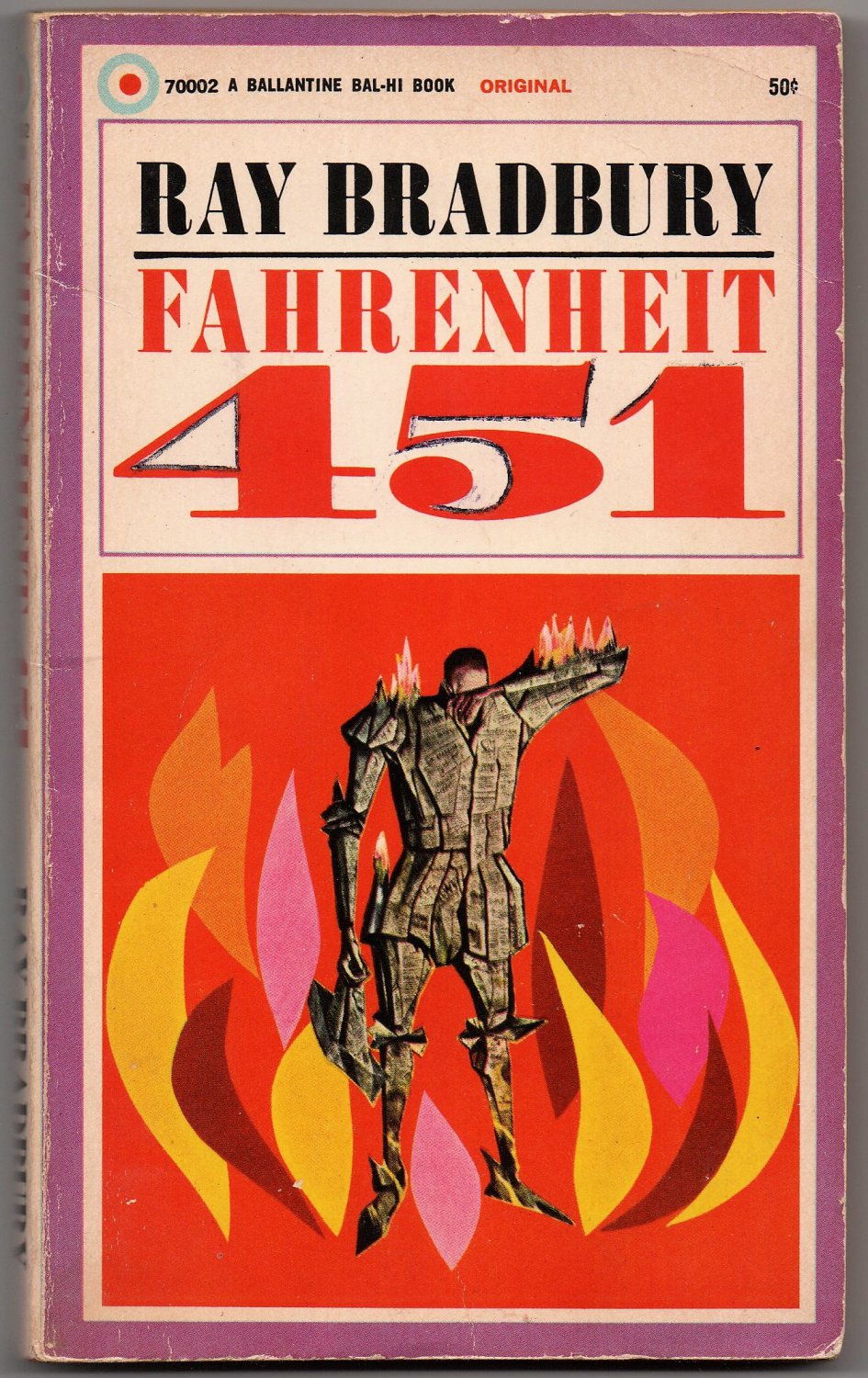 Fahrenheit 451 by Ray Bradbury 1969 Ballantine Bal-Hi Book 70002 ...