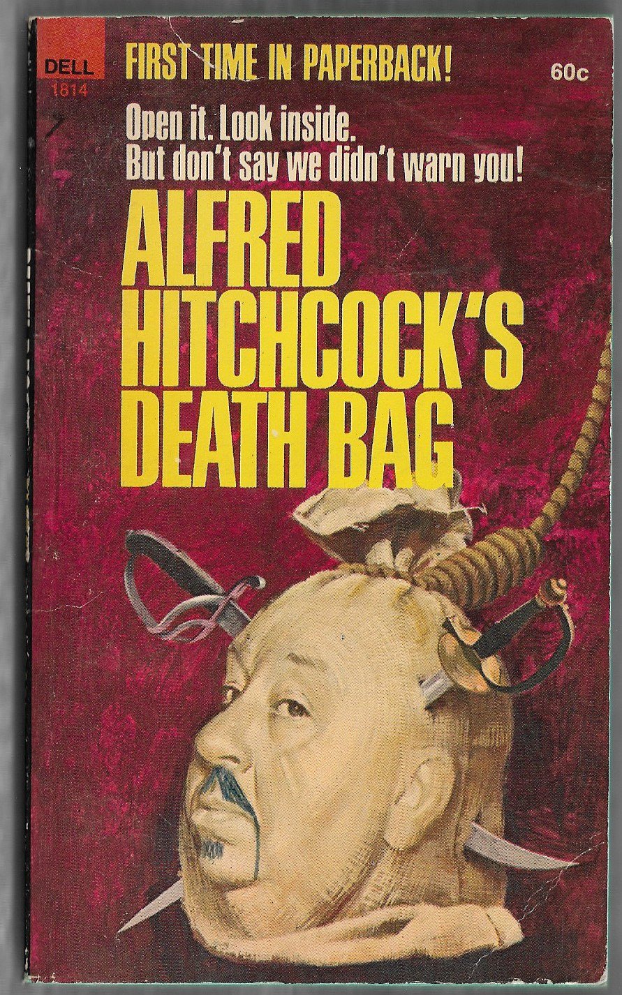 Alfred Hitchcock's Death Bag Dell 1614 Cover by Schumaker