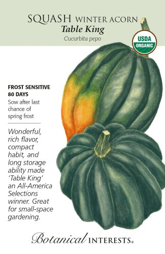 Organic Table King Acorn Winter Squash Seeds 2 Grams