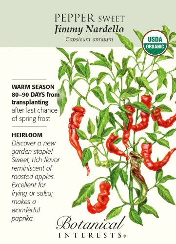 Organic Jimmy Nardello Sweet Pepper 18 Seeds