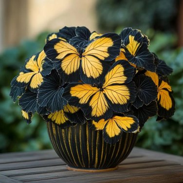 50pcs Rare Moonlight Butterfly Begonia Color-Yellow and black